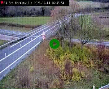 Webcam à hauteur du Leclerc Normanville sur la N154. Vue orientée vers Rouen