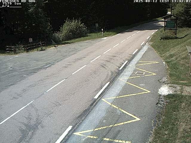 Webcam en haut du col des Fenesses, aussi appelé col du Ménil sur la D486 à 593 mètres d'altitude dans les Vosges