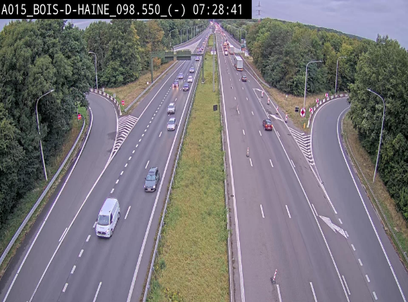 Webcam autoroute Belgique - Bois d'Haine - E42 - BK 98.6