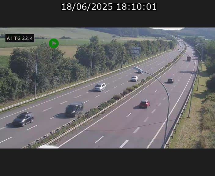 Traffic live webcam Luxembourg Flaxweiler - A1 direction Luxembourg - BK 22.4
