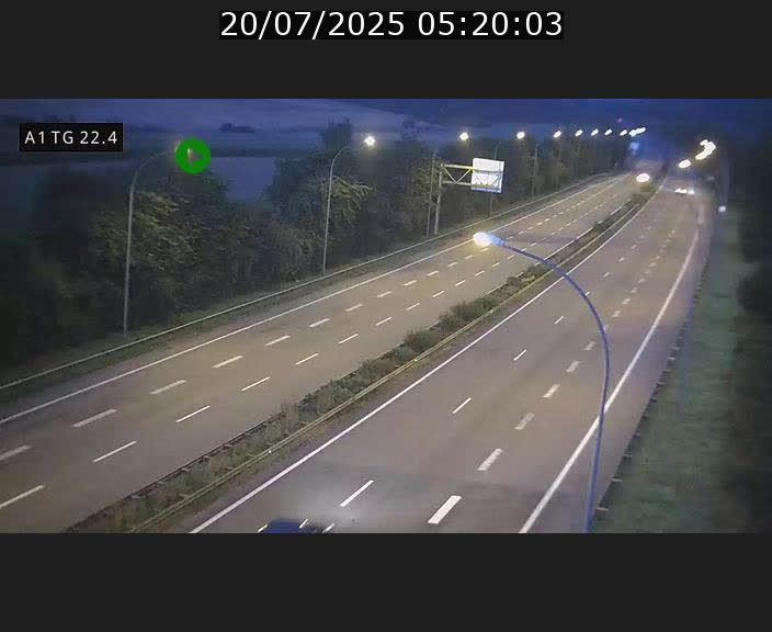 Traffic live webcam Luxembourg Flaxweiler - A1 direction Luxembourg - BK 22.4