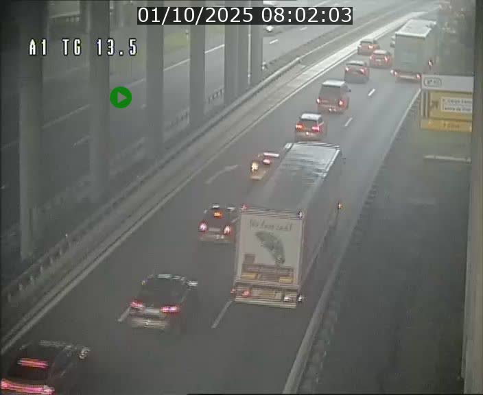Traffic live webcam Luxembourg Senningen - A1 direction Luxembourg - BK 13.5