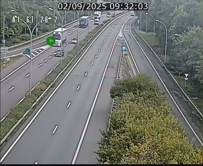 Traffic live webcam Luxembourg Grevenmacher - A1 direction Allemagne - BK 26.2