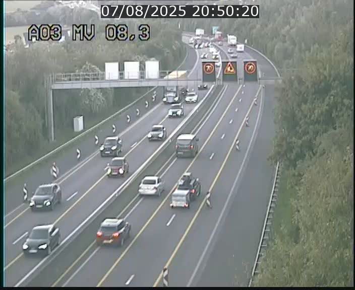 Webcam Autoroute après la Croix de Bettembourg en direction de Luxembourg sur l'A3