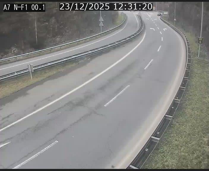 Webcam autoroute Luxembourg A7 située dans la sortie 1 Waldhof, vers la N11, avant le Tunnel Stafelter