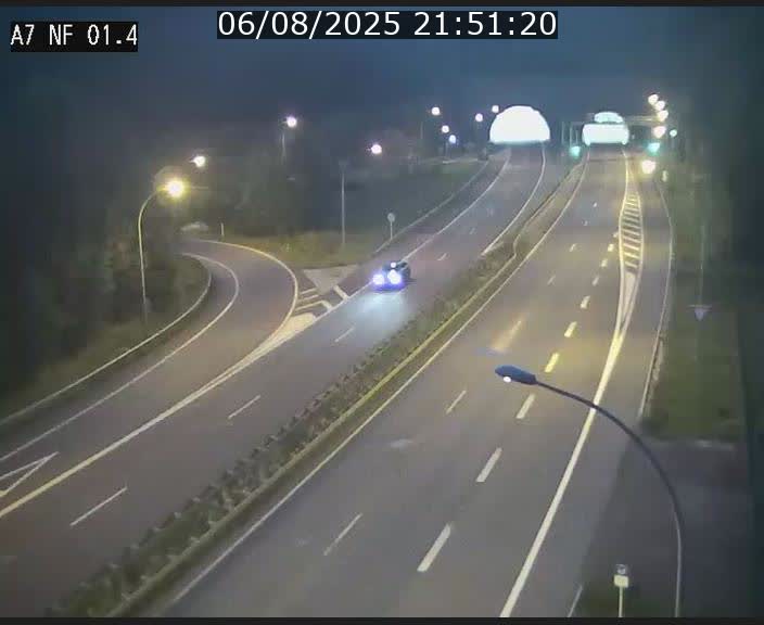 Caméra autoroute Luxembourg A7 - Echangeur Waldhaff - direction Tunnel Stafelter