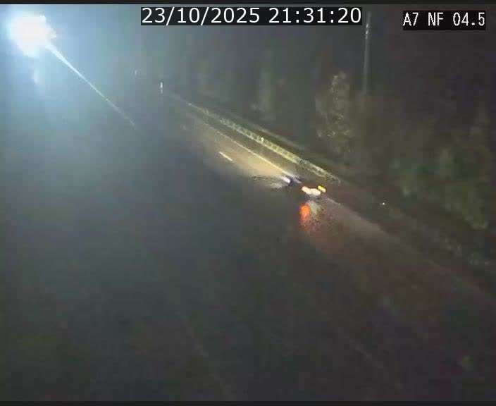 Caméra autoroute Luxembourg A7 - Passage à gibier Rëngelbour - direction Tunnel Grouft