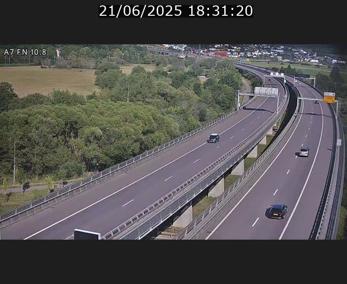 Caméra trafic Luxembourg - A7, Tunnel Gousselerbierg, sortie sud, direction rond-point Lorentzweiler (BK 10.8)