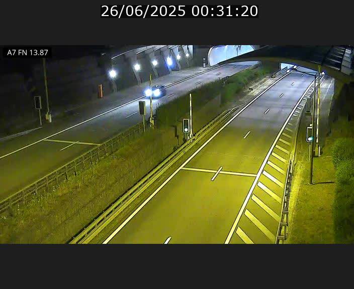 Caméra trafic Luxembourg - A7, Tunnel Gousselerbierg, entrée nord, direction Lorentzweiler