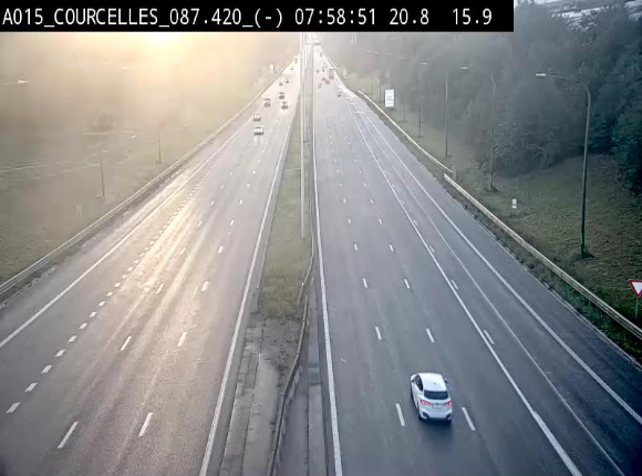 Webcam autoroute Belgique - Viesville - E42 direction Mons - BK 84.35