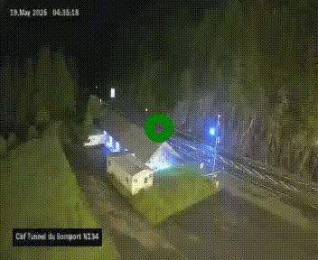 Webcam à l'entrée du tunnel du Somport, côté français, sur la N134, dans les Pyrénées, en direction de l'Espagne, à 1116 mètres d'altitude