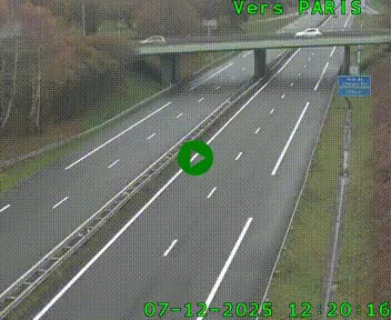 Caméra routière sur l'autoroute A20 au nord de Limoges, à la jonction avec la N520. Vue orientée vers Paris