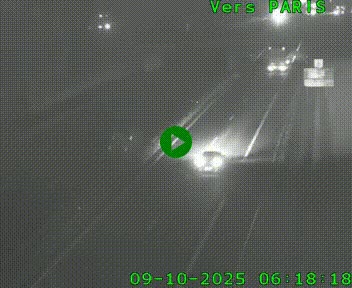 Caméra routière sur l'autoroute A20 au nord de Limoges, à la jonction avec la N520. Vue orientée vers Paris