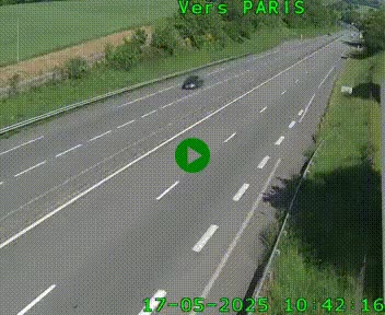 Caméra routière sur l'autoroute A20 à Saint-Hilaire-Bonneval, au sud de Limoges. Vue orientée vers Paris