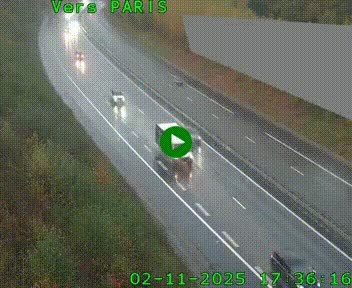 Caméra routière sur l'autoroute A20 à Saint-Pardoux-l'Ortigier, à la jonction avec l'A89. Vue orientée vers Paris