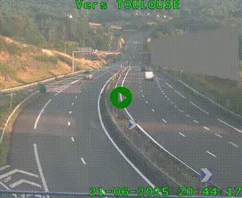 Caméra routière sur l'autoroute A20 à Noailles, en périphérie de Brive-la-Gaillarde. Vue orientée vers Toulouse