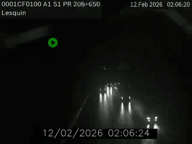 Webcam autoroute A1 à hauteur de Lesquin. Vue orientée vers Lille