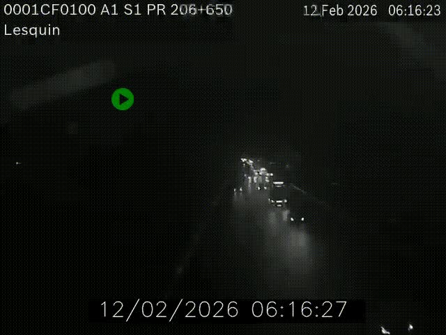 Webcam autoroute A1 à hauteur de Lesquin. Vue orientée vers Lille