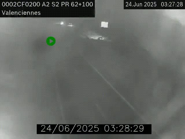 Webcam autoroute A2 à Valenciennes. Vue orientée vers Maubeuge et Mons (Belgique)