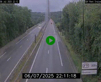 Webcam sur la N165 après le Pont de l'Iroise, à l'entrée de Brest