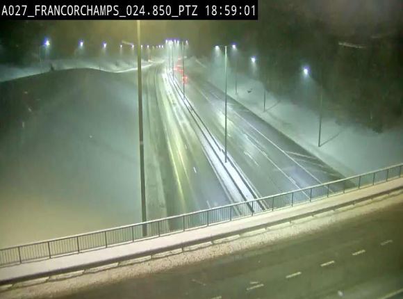 Webcam E42 (A27) dans les Ardennes à Francorchamps, à proximité du circuit de Spa. Vue orientée vers Liège