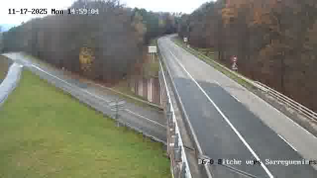 Webcam sur la D620, sur le contournement de Bitche. Vue orientée vers Sarreguemines