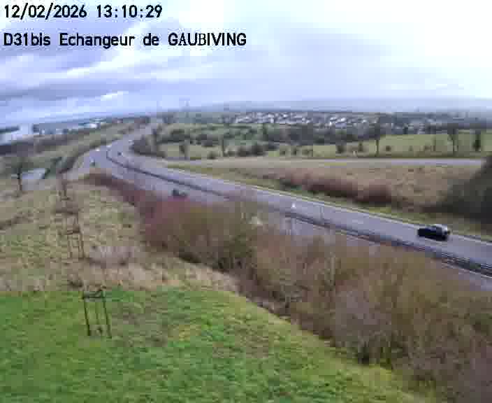Dispositif d’observation sur D31bis (France) à Gaubiving, en direction de Sarreguemines, offrant une visualisation fiable des conditions de circulation.