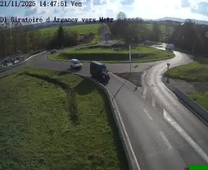 Webcam installée le long de D1 (France) à Argancy, pointée vers Metz, utile pour suivre précisément les conditions de trafic.