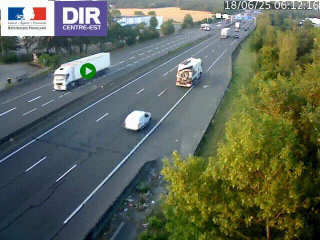 Caméra de circulation à Saint-Priest à la jonction entre l'A43 et l'A46 en direction de Marseille