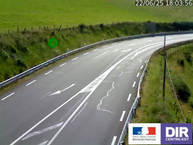 Webcam sur le col Pin Bouchain, vue orientée vers Roanne, en provenance de Lyon sur la nationale 7 (N7)