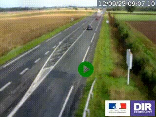 Webcam routière sur la RN7 à hauteur de Toulon-sur-Allier, entre Moulins et Vichy