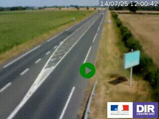 Webcam routière sur la RN7 à hauteur de Toulon-sur-Allier, entre Moulins et Vichy