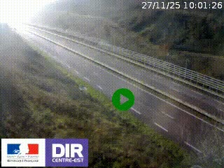 Webcam au niveau du col de Bois Clair à hauteur de Cluny sur la N79. Vue orientée vers Mâcon