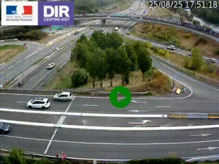 Webcam traffic à Grenoble-sud sur l'autoroute A480. Vue orientée vers l'entrée et la sortie de Grenoble
