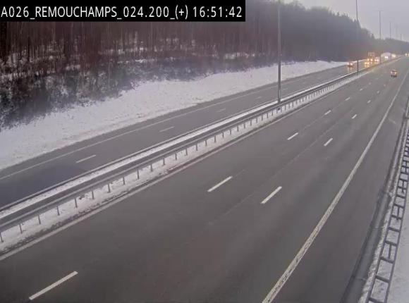 Webcam à hauteur de Spa entre la sortie Remouchamps et la sortie Stavelot. Vue orientée vers les Ardennes