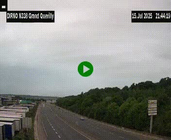 Webcam routière sur N338 à hauteur de Grand-Quevilly en périphérie de Rouen. Vue orientée vers Rouen