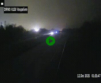 Webcam autoroute A150 à hauteur de La Vaupalière en périphérie de Rouen. Vue orientée vers Rouen