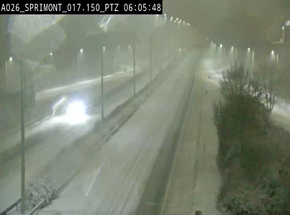 Webcam A26 (E25) à Sprimont, sur l'autoroute entre Liège et Arlon. Vue orientée vers le Luxembourg