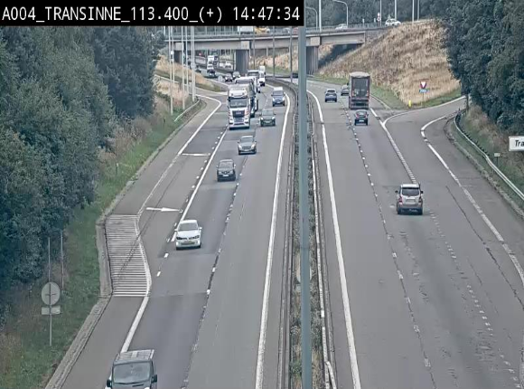 Webcam dans les Ardennes sur l'E411 à hauteur de Transinne. Vue orientée vers le sud de la Belgique