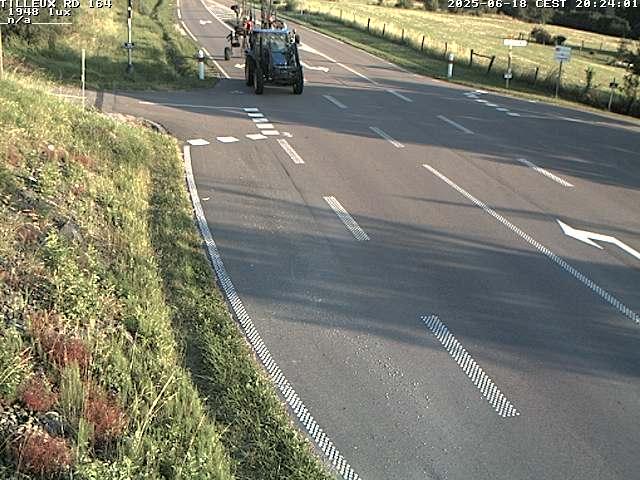 Webcam sur la RD164 à Tilleux. Vue orientée vers Neufchâteau