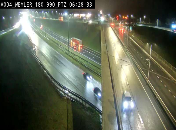 Webcam à la jonction entre la N81 et l'E411 à hauteur de la sortie 32 Longwy/Messancy à Arlon. Vue orientée vers Bruxelles
