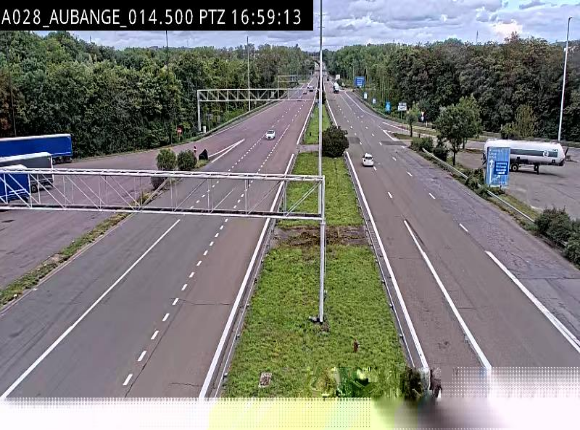 Webcam autoroute Belgique - Aubange - A28 direction Arlon - BK 14