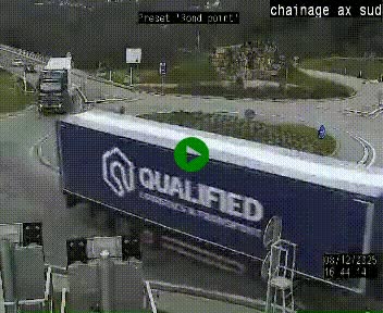 Webcam au nord d'Ax-les-Thermes au niveau de l'aire de chaînage de la N20. Vue orientée vers les Pyrénées, en direction de Pas de la Case