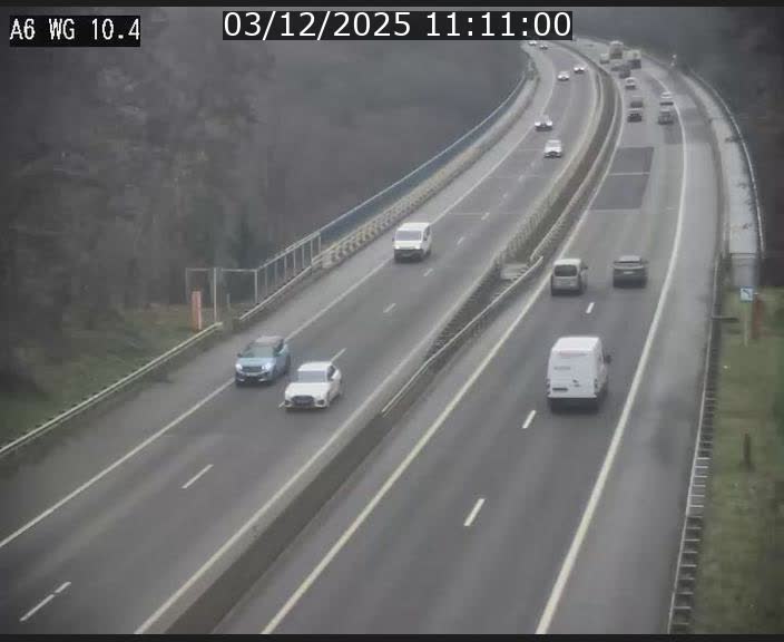 Traffic live webcam Luxembourg Mamer - A6 - BK 10.4 - direction Luxembourg/France/Allemagne