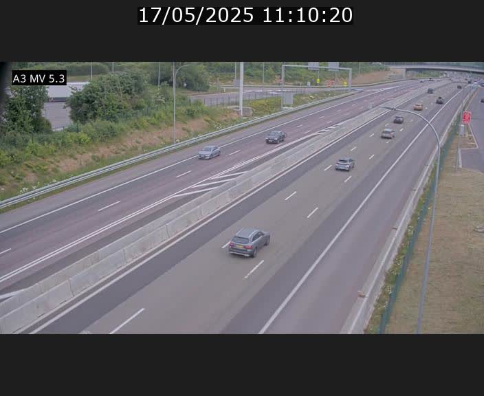 Webcam à l'Aire de Berchem au Luxembourg sur l'A3. Vue orientée vers la France