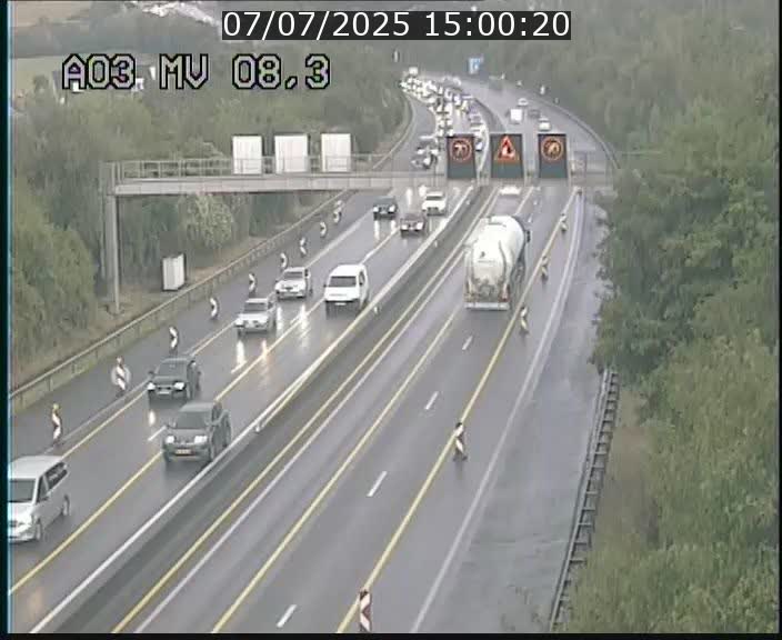 Webcam Autoroute après la Croix de Bettembourg en direction de Luxembourg sur l'A3