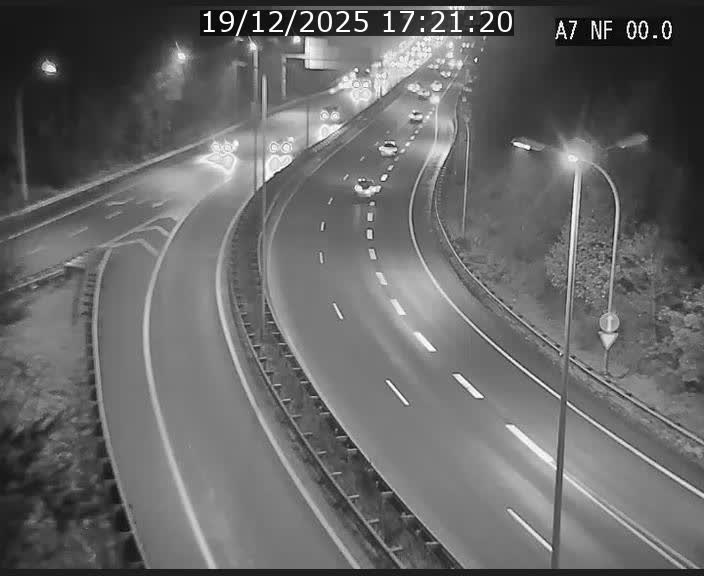 Caméra autoroute Luxembourg A7 - Echangeur A1/A7 Grünewald direction Tunnel Stafelter