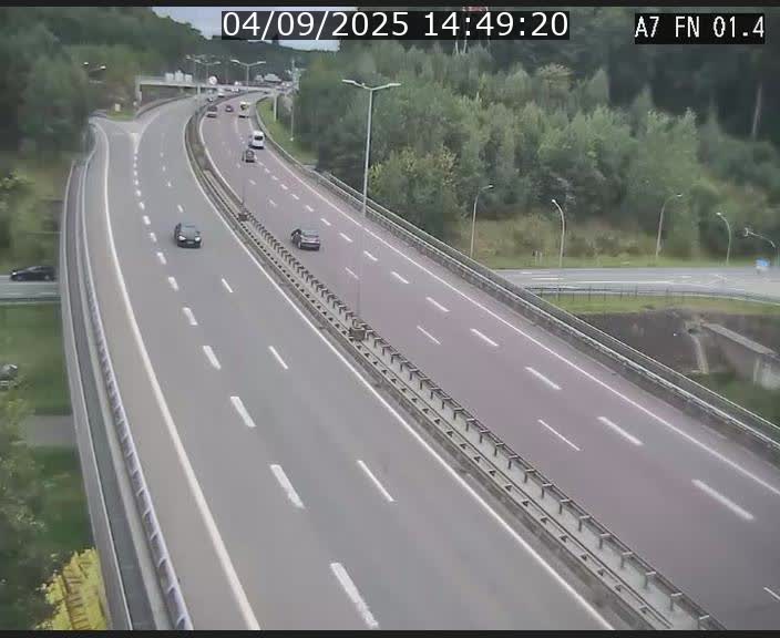 Caméra autoroute Luxembourg A7 - Tunnel Stafelter - direction Echangeur Grünewald