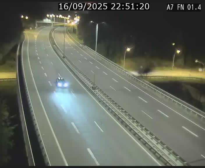 Caméra autoroute Luxembourg A7 - Tunnel Stafelter - direction Echangeur Grünewald