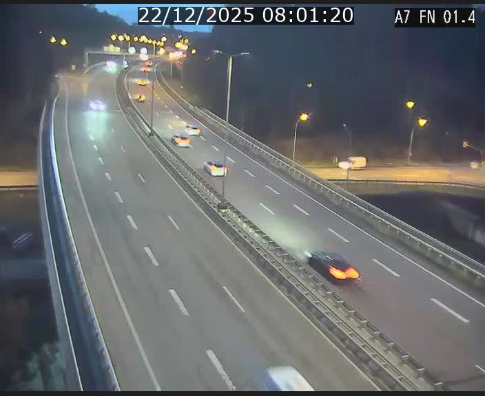 Caméra autoroute Luxembourg A7 - Tunnel Stafelter - direction Echangeur Grünewald